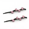 Hair Pins for Women Faux Rhinestone Flower Daisy Covered Bobby Pin, Set of Two, Pink