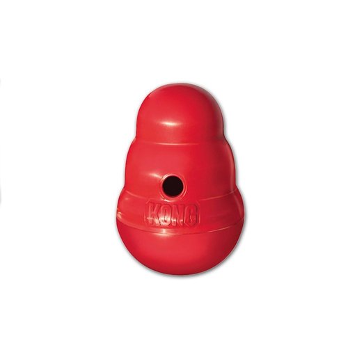 Kong Wobbler Action-Packed Treat and Food Dispensing Dog Toy - Red, Small (2-Pack)