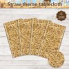 PTECDROTS 4 Pcs Straw Tablecloth Rectangular Straw Table Cover Waterproof Farm Table Cloth Hay Stacks for Farm Party Decorations Cowboy Western Theme Party Supplies, 51 x 106 inch