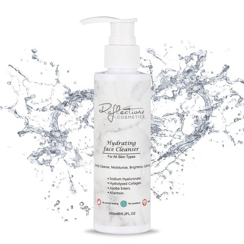 Reflectionz Anti Aging Face Wash for Dry & Oily Skin with Hyaluronic Acid & Collagen, Gentle Hydrating Face Cleanser for Women & Men, Non-Foaming Facial Cleanser, 5.2 Oz