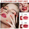 WYBLZPXZ 2 Colors Wine Lip Tint,Liquid Wine Lipstick,Wine Tint Lip Stain,Matte Long Lasting Waterproof Lip Gloss Set for Creating Natural Moisturizing Lip Makeup