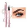 Microblading Eyebrow Pen, Eyebrow Pencil with 4-Fork Tip Magic Brow Tattoo Pencil for Women, Waterproof, Long Lasting Eyebrow Makeup (Dark Brown)