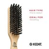KENT PF06 Natural Wood Boar Bristle Brush - Straightening and Styling Brush for Short to Medium Length Hair, Travel and Smoothing Brush