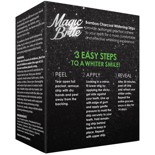 MagicBrite Bamboo Charcoal Teeth Whitening Strips At Home Whitening Kit