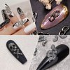 editTime 3D Metal Punk Nail Charms Jewels Kit, 300pcs Alloy Chrome Cone Rivet Spike Snake Skull Studs with 9pcs Big Glass Pointed Bottom Rhinestones and 200pcs Flatback Resin Rhinestones (gunblack)