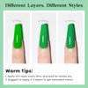 MIZHSE Gel Nail Polish, Green Gel Polish 15ml, Glossy Shiny Effect Summer Color Sheer Green Nail Gel Soak Off Nail Art Salon DIY Manicure at Home