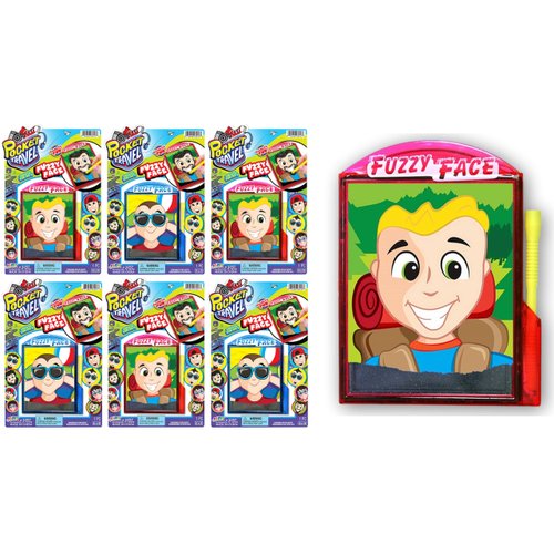JA-RU Pocket Travel Magic Fuzzy Face Magnetic Toy (6 Toys) Funny Beard & Hair Drawing Games for Kids, Boys & Girls. Classic Vintage Toys Silly Stocking Stuffers. Mini Handheld Travel Game. 3257-6s