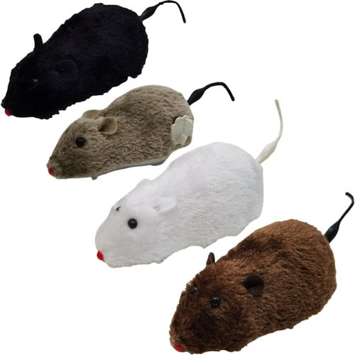 balacoo 4pcs Plush Clockwork Mouse Small Dog Toy Animals Toys pet Toys Soft Toy cat Teaser Toy cat mice Toys Stuffed Rat Toy Mouse cat Mouse Wind up Mouse cat Toy Fake Mouse Puppy Plastic