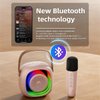 BCFHYK Mini Karaoke Machine for Kids Adults, Portable Karaoke Machine,Bluetooth Speaker with Dual Wireless Microphones and LED Lights, Birthday Gifts for Girls Ages 4, 5, 6, 7, 8, 9, 10, 12