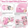 Pink Cow Balloons Garland Arch Kit, 140Pcs Pastel Pink Confetti Cow Print Balloons MOOMOO Banners Foil Cow for Western Cowboy Cowgirl Farm Animal Themed Baby Shower Birthday Party Decorations Supplies