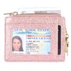 Womens Slim RFID Credit Card Holder Mini Front Pocket Wallet Coin Purse Keychain (starRosegold)