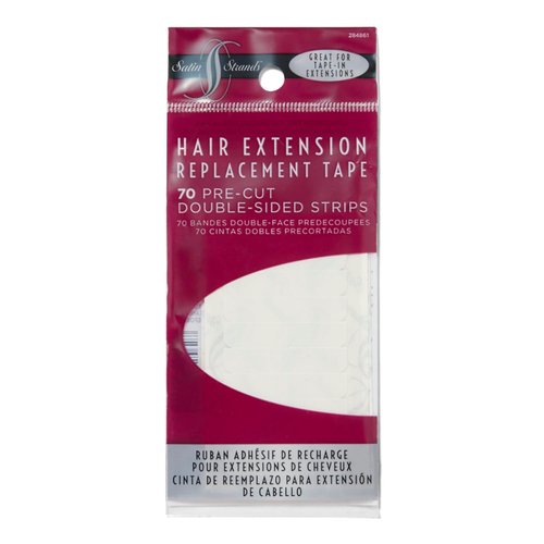 Satin Strands Hair Extension Replacement Tape Strips, Holds up to 8 Weeks, 5 Sheets, 14 Strips per Sheet