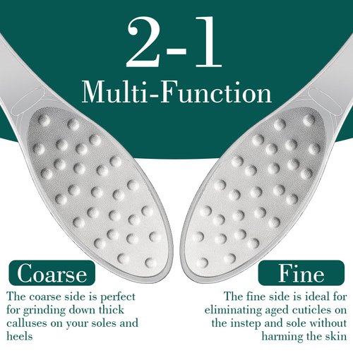 JIEYAO Stainless Steel Foot File, Metal Foot Scraper, Professional Foot File Callus Remover Double-Sided Foot Rasp Scrubber Pedicure Foot Care Tools for Wet & Dry Skin Heel Grater for Feet