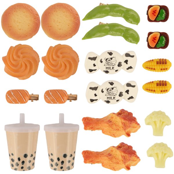 10 Pairs Hair Clips for Styling Salon Simulation Pattern Funny Cartoon Hair Accessories (Type A)