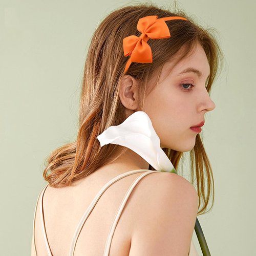 Kistreao Bow Headband Big Hair Bows Hair Band Orange Headbands Cute Hair Accessories for Women Girls Festival Holiday Party Supplies