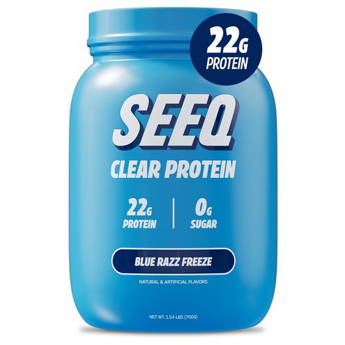 SEEQ Supply Clear Whey Isolate Protein Powder, Blue Razz Freeze - 25 Servings, 22g Protein Per Serving - 0g Lactose, Sugar-Free, Keto-Friendly, Soy Free - Juice-Like Protein, Post-Workout Recovery