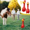 Hungdao 1 Pcs Horse Toys Latex Squeaky Squeeze Chicken Squeak Horse Turkey Balls for Play Fake Screaming Chicken Toys for Horses Soccer Ball for Reduce Separation Anxiety Noise Maker Squeaker (Red)