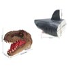 Gemini&Genius Tyrannosaurus & Shark Hand Puppets Dinosaur and Marine Animal World Action Figure Set Funny & Scared Head Hand Puppets for Home, Stage and Class Role Play Toys