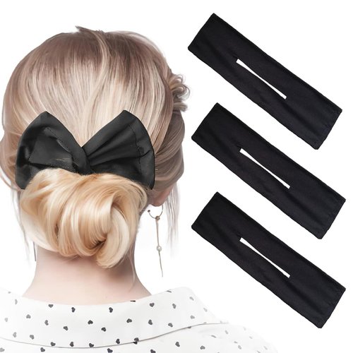 Hair Bun Maker Twister - 3Pcs Black Deft Lazy Hair Curler for Long Hair with Hair Accessories for Women & Girls