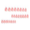 White French Tip Press on Nails Medium Almond Fake Nails with Pearl Glossy Designs Nail Art Supplies Nude Pink False Nails Stick on Nails for Women Girls Acrylic Nail Manicure Salon Decorations 24Pcs