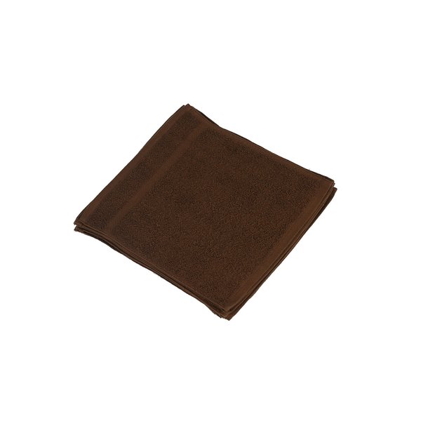 Linteum Textile 12 Piece Face Towel Set, 12x12 Inch, 100% Soft Cotton 16 Single Ring Spun Washcloths Absorbent Durable Face Towel (Dark Brown)