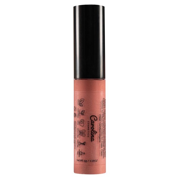 Carolina COSMETICS - Plant-Based Non-Sticky Lip Gloss (Divine) - Hydrating & Nourishing with Sunflower Seed Oil, Cacao & Grape Seed Oil - Gluten-Free, Vegan, Non-GMO, Paraben-Free - 5g/0.18oz