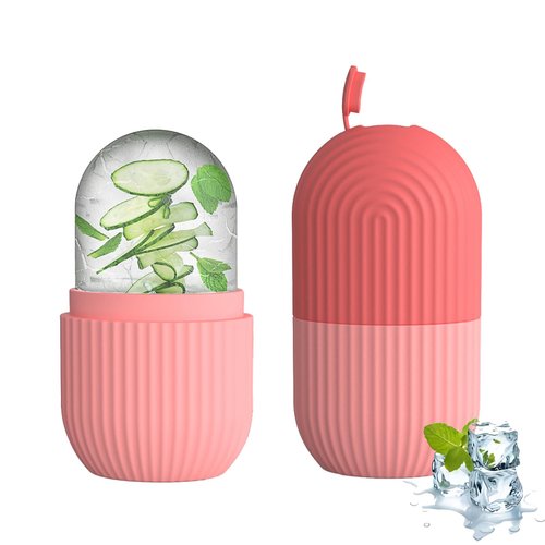Molpafe Ice Roller for Face and Eye,Upgraded Ice Face Roller,Facial Beauty Ice Roller Skin Care Tools, Ice Facial Cube, Ice Holder Mold Face Puffiness Relief Massage Skin Care Tools (Pink)