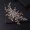 BERYUAN Beaded Hair Comb for Bride Bridal Hair Pieces Crystal Wedding Hair Accessory for Women and Girls Silver Cute Jewelry (Gold)