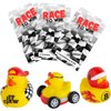 12 Bulk Count Race to Win Christian Vinyl Race Car Driver Rubber Ducks with Prayer Cards Mini Vinyl Duckies Decorations Award Prizes Birthday Ducking Jeeps Cruising Ducks Jeep Duck VBS