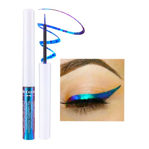Corleone Glitter Liquid Eyeliner, Metallic Change Color Rainbow Eyeliner Gel MultiColor Highly Pigmented Waterproof Longer-Lasting Colorful Eye Liner Gift Kit for Women and Girls (A2)