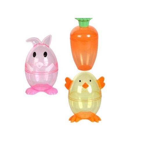 Clear Chick Shaped Easter Eggs 3 Fillable Treat Containers