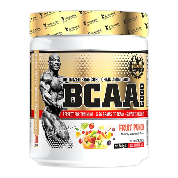Dexter Jackson Gold Series BCAA | Fruit Punch Flavor | 226g (30 Servings) | Advanced Branched-Chain Amino Acids for Muscle Recovery & Endurance
