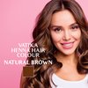 Dabur Vatika Henna Hair Color - Henna Hair Dye, With Beautiful Overtone Conditioner, Zero Ammonia For Natural Strong and Shiny Hair, 100% Grey Coverage, 18 Sachets X 10g (Natural Brown, Pack of 3)