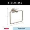 DELTA FAUCET NIC46-DN Nicoli Wall Mount Square Closed Towel Ring Bath Hardware Accessory in Brushed Nickel