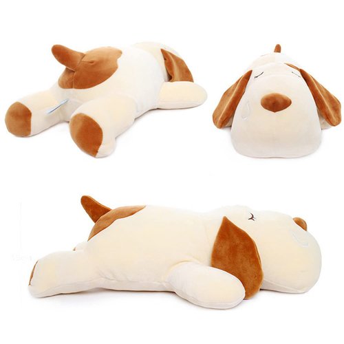 ERDAO Dog Plush Pillow, Soft Dog Stuffed Animals Toy Dog Plushie Body Pillow Gifts for Kids Girls Boys (Brown, 17.7 inch)