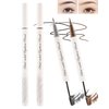 Black Brown Liquid Eyebrow Pen Tinted Brow Gel,2Pcs 2-in-1 Brow Glue & Microblading Liquid Eyebrow Eyeliner Pencil,Fast Sculpt Fill in Brow,Longlasting Waterproof Eye Makeup Pen,Brow Filler for Women