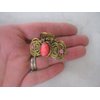 Generic Small bow shaped jeweled antique bronze hair claw clip Set B (Primary color: Blue), 1 Count (Pack of 1)