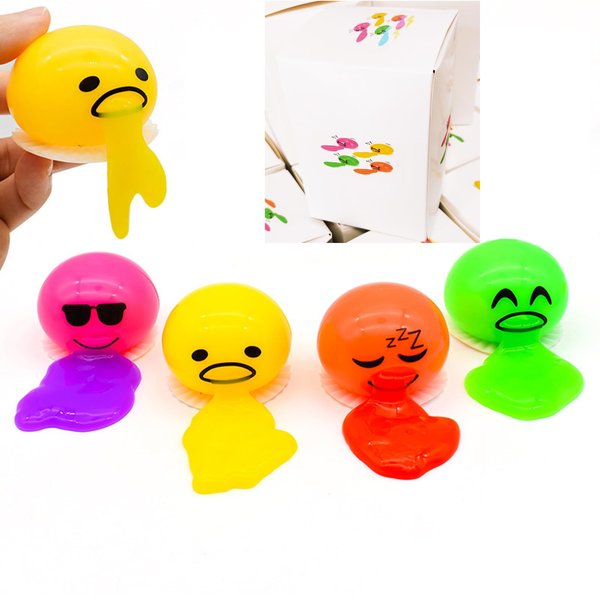 Vomiting Egg Stress Ball, Puking Egg Fidget Toy, Vomiting Egg Yolk, Novelty Stress Relief Squeeze Toys Funny Christma Birthday Gifts, Fidget Prank Toy 4 Colors