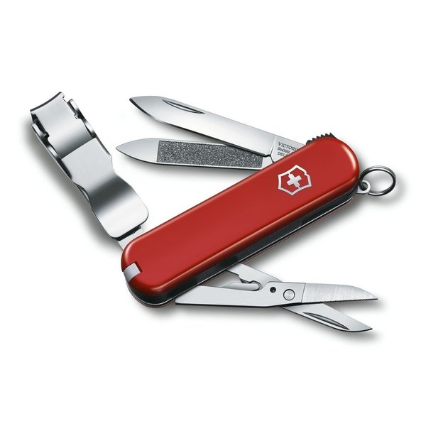 Victorinox Nail Clip 580, 8 Functions, Swiss Made Multi-Tool with Nail File, Nail Cleaner and Small Blade - Red