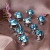 BTSKY 10 Pack 30mm/1.18 inch Drawer Knobs Diamond Shaped Crystal Glass Crystal Cabinet Knobs Crystal Drawer Pull Handles Aqua Blue for Kitchen, Bathroom Cabinet, Dresser and Cupboard