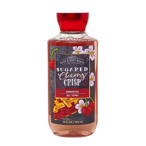 Bath & Body Works SUGARED CHERRY CRISP 2 Pack Shea + Vitamin E Shower Gel Bundle - 10 fl oz / 295 mL each