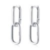 Reffeer 925 Sterling Silver Link Chain Earrings Hoop for Women Teen Girls U Hoop Earrings Minimalist Huggie Drop Earrings (A-Silver)