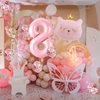 Cat Birthday Decorations, Cat Balloons, Pink 8 Balloon Number, Cat Themed Birthday Party Decorations, Number 8 Balloon for Pink Birthday Decorations