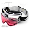 JULI Ski Goggle/Snow Snowboard Goggles for Men, Women & Youth - 100% UV Protection Anti-Fog Dual Lens(White Frame+38% VLT Vermillion Red Len)