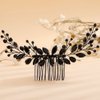 Rumtock Gothic Black Rhinestones Hair Comb Women Girls Handmade Hair Piece Wedding Bridal Side Headpiece Banquet (Black)