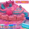 SLIMYSAND by Horizon Group USA, 1.5lbs. of Moldable, Stretchable, Expandable Play Sand, Neon Pink & Blue Cotton Candy Scented, Slimy Play Sand in Reusable Bucket, Non Stick, A Sensory Activity