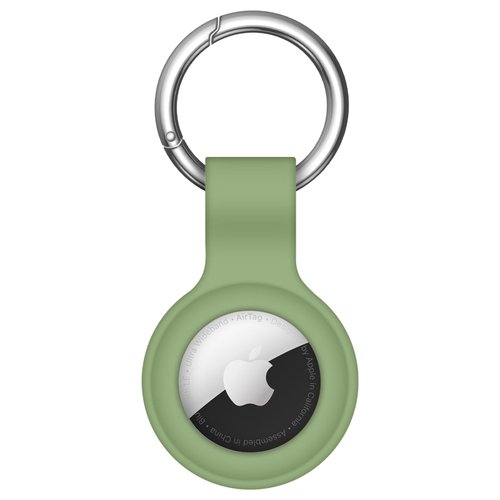 Linsaner Compatible with AirTag Case Keychain Air Tag Holder Silicone AirTags Key Ring Cases Tags Chain Apple AirTag GPS Item Finders Accessories, Teal Green
