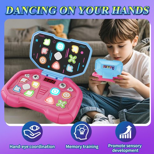 Acvens Handheld Dance Game,4 Mode,999 Level,Sensory Toys,Fast Puzzle Game,ADHD,Pop Fidget Toys for Kids Age 6-12,Birthday Gifts for Girls and Boys (Pink)