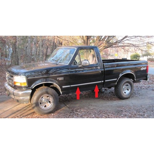Black Chrome Side Body Trim Molding Replacement for 1992-1996 F150, F250, F350, Bronco - 2" Wide (Quarter Roll - 6 ft)