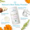 USDA Organic Baby Powder Talc-Free Dusting Powder - Soothing Organic Arrowroot, Calendula and Cornstarch Baby Powder for Newborn, Babies and Toddlers - Made in USA - 3oz/85g